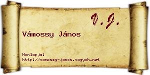 Vámossy János névjegykártya