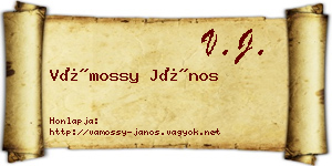 Vámossy János névjegykártya