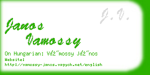 janos vamossy business card